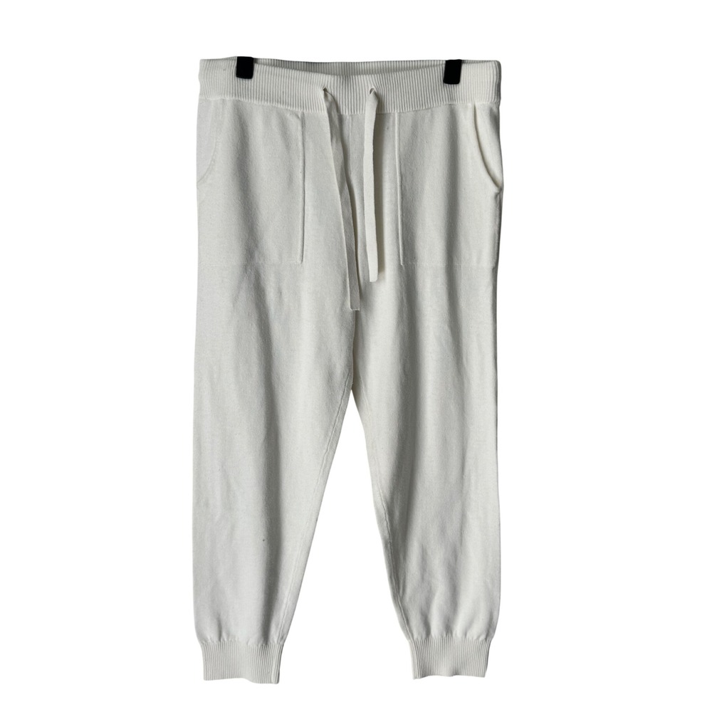 Banana Republic Womens Cream Knit Jogger Pants XS Cotton Blend Drawstring Pocket